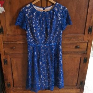 Adrianna Papell Blue Lace Dress